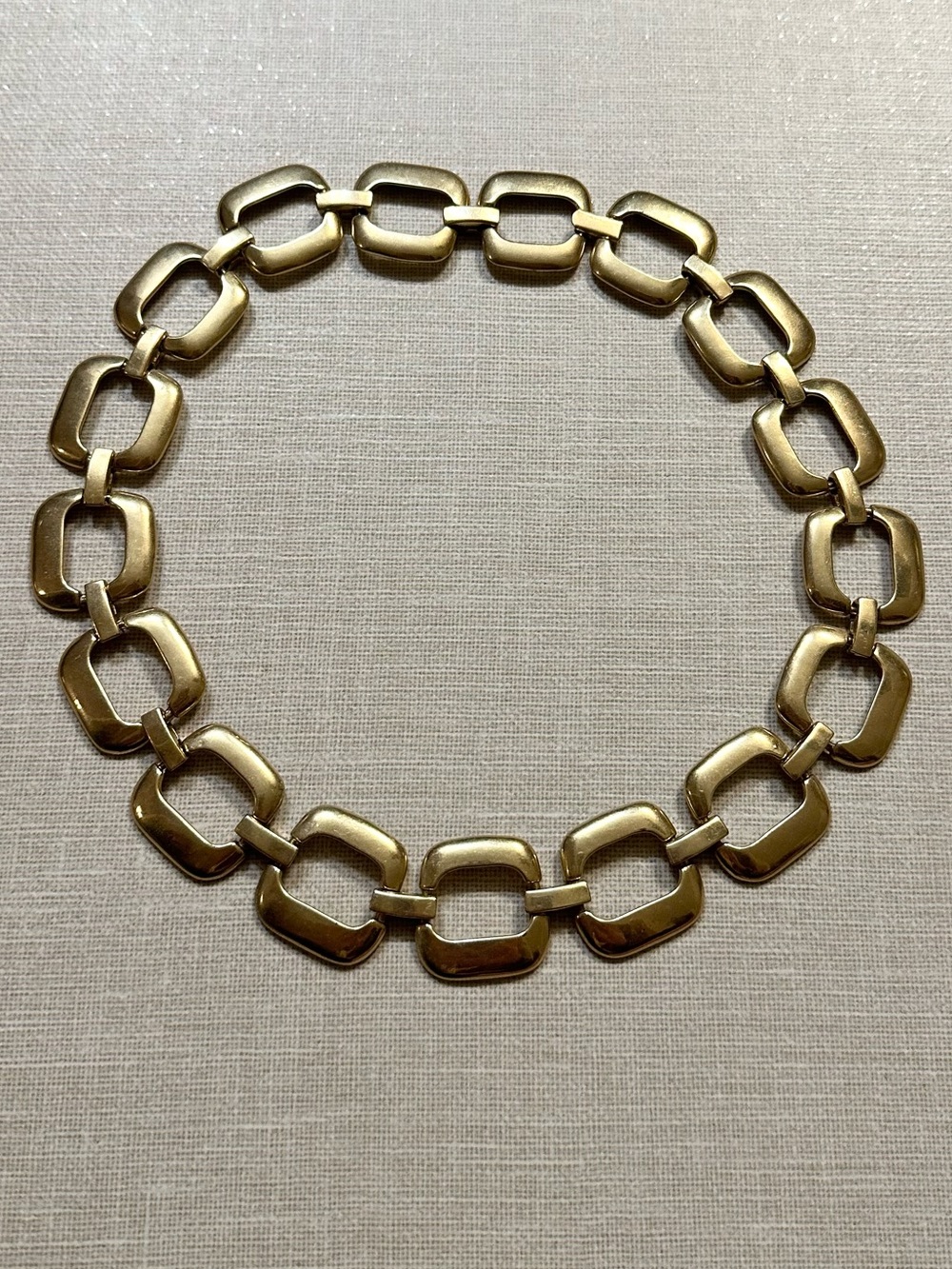 Banana Republic Chunky Gold Tone Geometric Link Statement Necklace